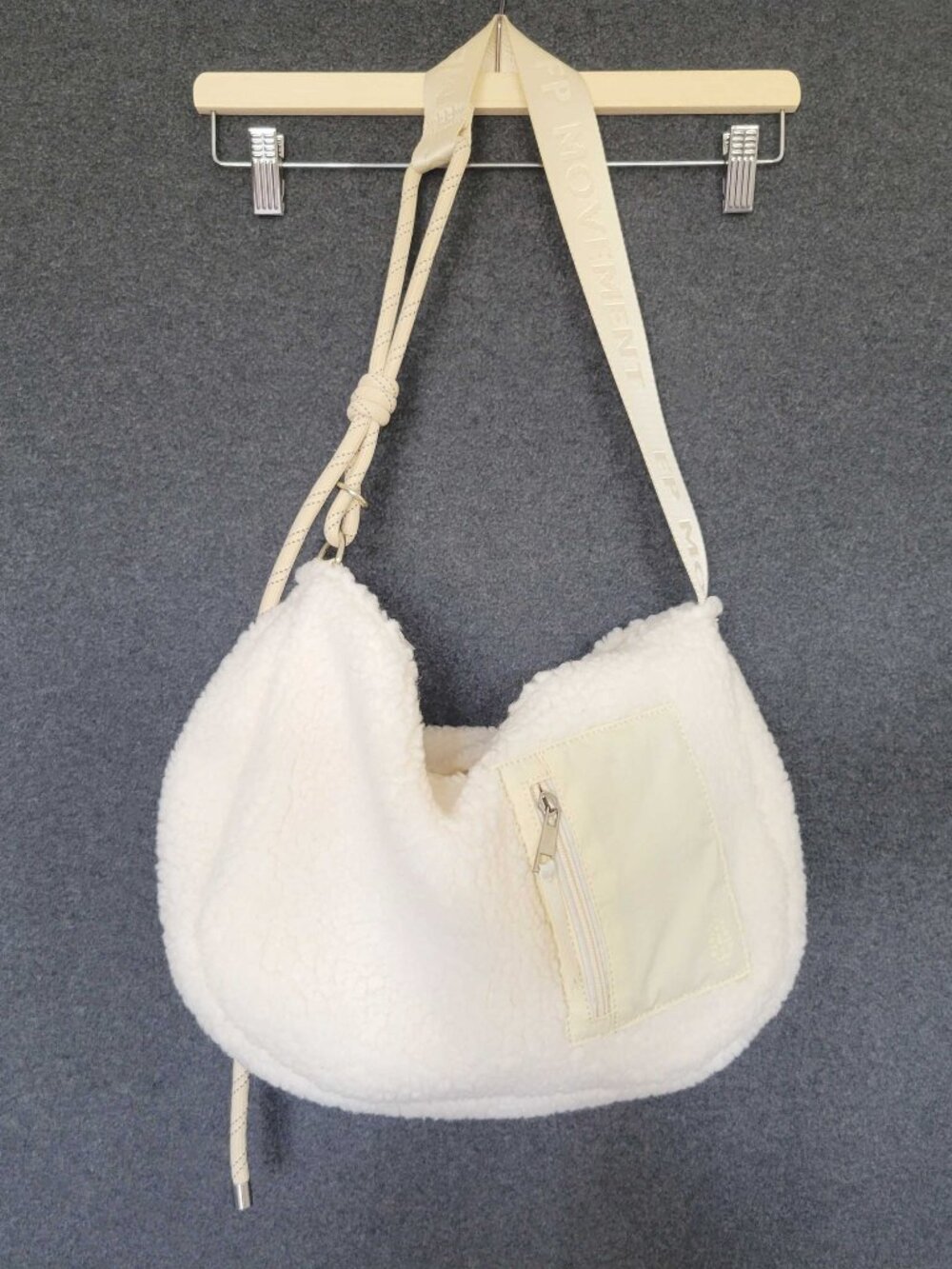Free People Movement Slopes Sherpa Cream Sling Utility Bag NWOT